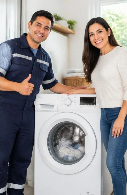 Lavadora funcionando tras la reparación